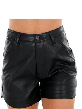 NWT Free People Lita Black Vegan Shorts Size 6